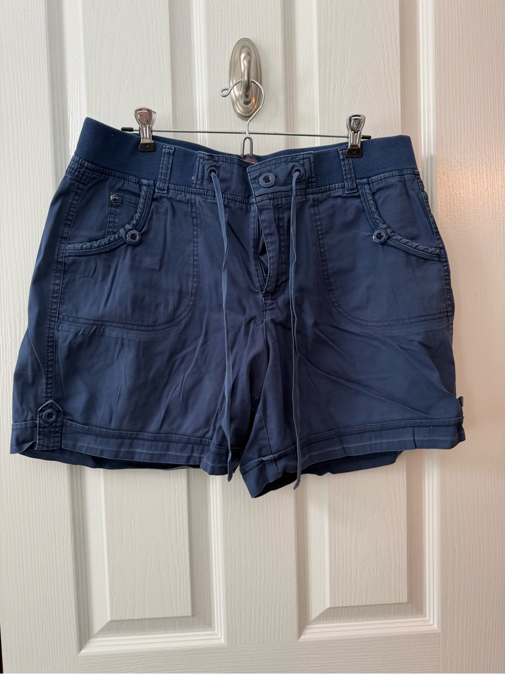 Gloria Vanderbilt Navy Utility Drawstring Cargo Shorts